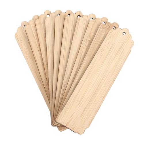 Gogogmee 10Stücke Blanko Lesezeichen Holz für DIY Unvollendete Holzanhänger zum Basteln Party Dekoration und Geschenketiketten für Kreative Projekte von Gogogmee