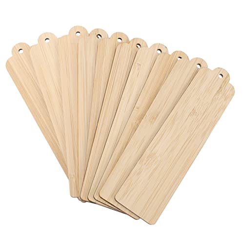 Gogogmee 10Stücke DIY Holz Lesezeichen Blanko Unbehandelte Holz Tags für Kreative Bastelprojekte für Personalisierte und Dekorationen für Leser und Studenten von Gogogmee