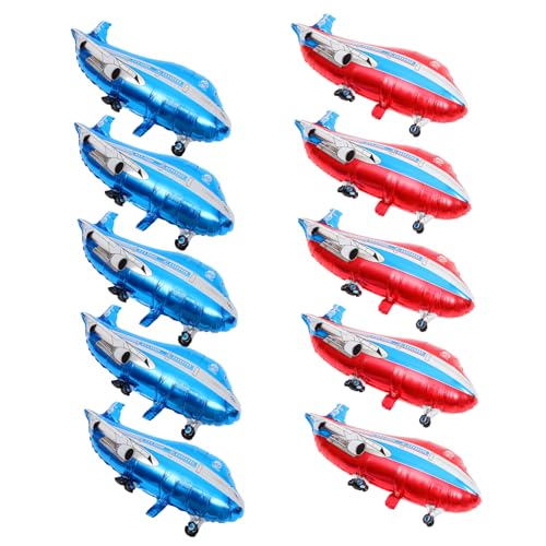 Gogogmee 10Stücke Flugzeug Folienballons Kreative Party Dekoration Für Kindergeburtstage Und Feiern Blau Rot Flugzeug Themenpartys Und Festlichkeiten von Gogogmee