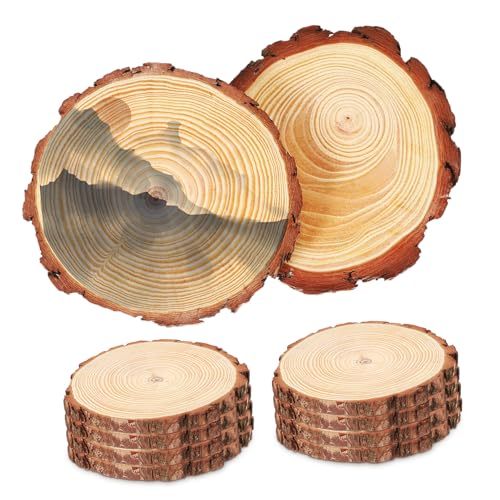 Gogogmee 10Stücke Holzuntersetzer Runde Holzscheiben zum Basteln DIY Heimdekoration Rustikale Tischelemente Unbehandeltem Holz für Projekte Gogogmee 10Stücke Holzuntersetzer Runde Holzscheiben zum Basteln DIY Heimdekoration Rustikale Tischelemente Unbehandeltem Holz für Projekte von Gogogmee
