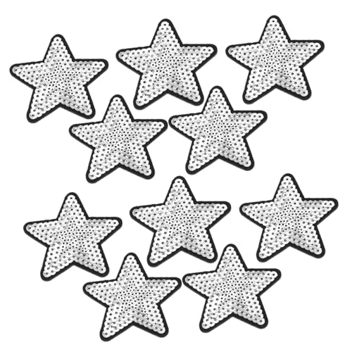 Gogogmee 10Stücke Pailletten Sternaufnäher Dekorative Applikationen zum Aufbügeln Vielseitige Patches für Kleidung und Rucksäcke Einfach Anzuwenden für Kreative DIY Projekte von Gogogmee