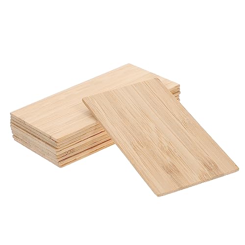Gogogmee 10Stücke Rechteckige Bambus DIY Ausschnitte für Kreative Bastelprojekte Blanko Bambusornamente für Geschenkanhänger und Dekorationen von Gogogmee