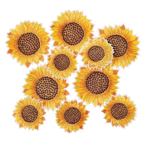 Gogogmee 10Stücke Sonnenblumen Applikationspatches Gestickte Stoffaufnäher für DIY Kleidung Rucksäcke und Scrapbooking Kleine Große Hochwertige Dekoration für Gogogmee 10Stücke Sonnenblumen Applikationspatches Gestickte Stoffaufnäher für DIY Kleidung Rucksäcke und Scrapbooking Kleine Große Hochwertige Dekoration für von Gogogmee