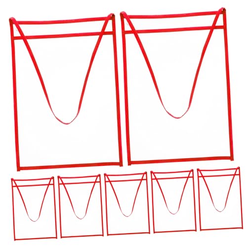 Gogogmee 10Stücke Transparente Trocken Abwischbare Aktentaschen Praktische Hüllen mit Hängeseil Design für Büro Schule und Zuhause zur Aufbewahrung von Dokumenten von Gogogmee