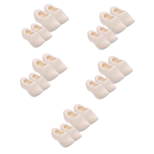 Gogogmee 10paare Mini Holzschuhe Aus Paaren Und Blanko Holzschuhe Für Puppenhaus Dekoration Handwerk Unbemalt Für Kreative Bastelprojekte von Gogogmee