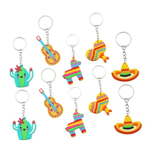 Gogogmee 10pcs Mexikanischer Schlüsselanhänger Einzigartiger Schlüsselring Für Karneval Themenparty Liefert Rucksack Dekorationen Kartonschlüsselring Für Rucksack von Gogogmee