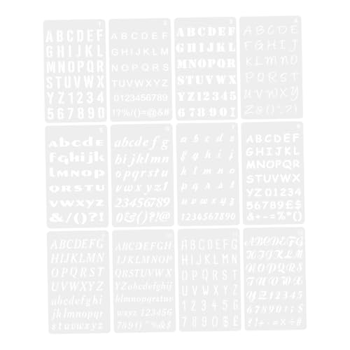 Gogogmee 12 Blatt Teiliges Pet Schablonen für Holzbrandmalerei und Airbrush Wiederverwendbare Buchstaben Vorlagen für DIY Bastelarbeiten Klare Muster für Wand und Tagebuchgestaltung von Gogogmee