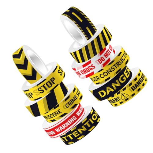 Gogogmee 12 Rollen Washi Tape Transparent Bauwarnung Dekoratives Klebeband für Scrapbooking DIY Bastelband Langlebig Vielseitig für Planer Journale Partys mit Warnschild Gogogmee 12 Rollen Washi Tape Transparent Bauwarnung Dekoratives Klebeband für Scrapbooking DIY Bastelband Langlebig Vielseitig für Planer Journale Partys mit Warnschild von Gogogmee
