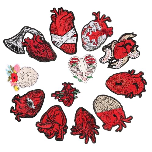 Gogogmee 12 Stück Herz Patches Selbstklebende Bestickte Flicken für Kleidung Taschen Hüte und Schuhe Diy Reparatur und Dekorationsaufnäher Hautfreundlichem Material Gogogmee 12 Stück Herz Patches Selbstklebende Bestickte Flicken für Kleidung Taschen Hüte und Schuhe Diy Reparatur und Dekorationsaufnäher Hautfreundlichem Material von Gogogmee