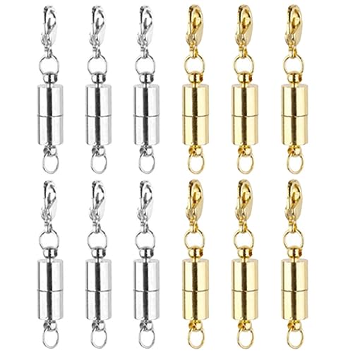 Gogogmee 12 Stück Magnetische Schmuckverschlüsse Magnetische Krokodilverriegelung für und Armbänder Gold und Silber DIY Magnetverschluss für Schmuckgestaltung von Gogogmee