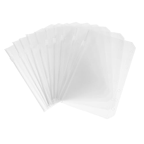 Gogogmee 12 Stück Reißverschluss Budget Einsätze Wiederverwendbare Ordner Taschen für Loseblatt Binder Transparente PVC Aufbewahrungstaschen für Budgetplanung und Finanzmanagement von Gogogmee