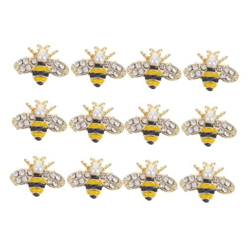 Gogogmee 12 Stück Teiliges Bienchen Nail Art Charms aus Langlebiger Legierung Kinderfreundliche Bienen Nageldekorationen Sicher für Kreative DIY nagelkunst Zubehör als Geschenk von Gogogmee