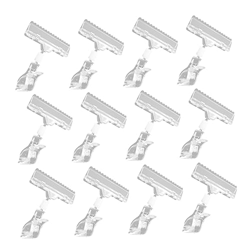 Gogogmee 12 Stück Teiliges Drehbare Retail Display Clips für Preisschilder und Werbetafeln Leichter Transparenter Etikettenhalter mit Doppelseitiger Klammer für Shops Supermärkte und Gogogmee 12 Stück Teiliges Drehbare Retail Display Clips für Preisschilder und Werbetafeln Leichter Transparenter Etikettenhalter mit Doppelseitiger Klammer für Shops Supermärkte und von Gogogmee