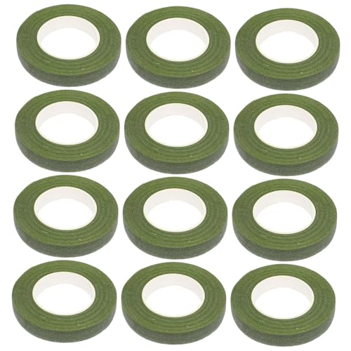 Gogogmee 12 Stück Teiliges Floristenband Yards Elastisches Grünes Klebeband für Blumenstiele Selbstklebend für Hochzeitssträuße Corsagen Bastelprojekte und Pflanzen Dekorationen von Gogogmee