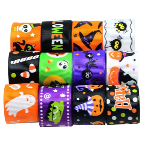 Gogogmee 12 Stück Teiliges Halloween Geschenkband Set aus Bedrucktes Ripsband mit Kürbis Hexe und Laterne Vielseitiges Bastelband für Partydekoration und DIY Verpackungen Gogogmee 12 Stück Teiliges Halloween Geschenkband Set aus Bedrucktes Ripsband mit Kürbis Hexe und Laterne Vielseitiges Bastelband für Partydekoration und DIY Verpackungen von Gogogmee