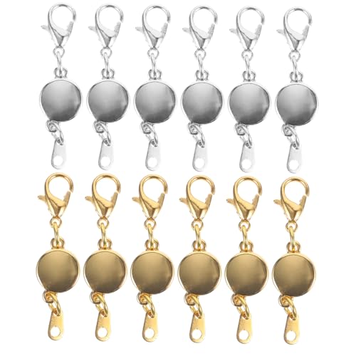 Gogogmee 12 Stück Teiliges Magnetische Lobster verschlüsse aus Legierung Langlebige Schmuckverbinder für Halsketten und Armbänder Praktische DIY Schmuckschließen in Silber und Gold für von Gogogmee