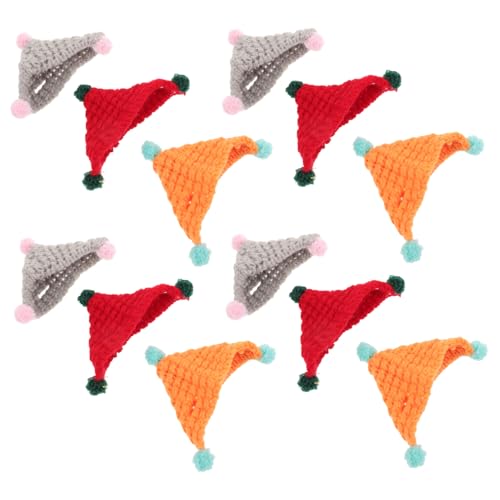 Gogogmee 12 Stück Teiliges Mini Strickmützen aus Handgestrickter Wollwolle Miniature Beanies für Puppen Kleine Haustiere und DIY Bastelprojekte Vielseitige Puppenhüte für Geburtstag Party von Gogogmee