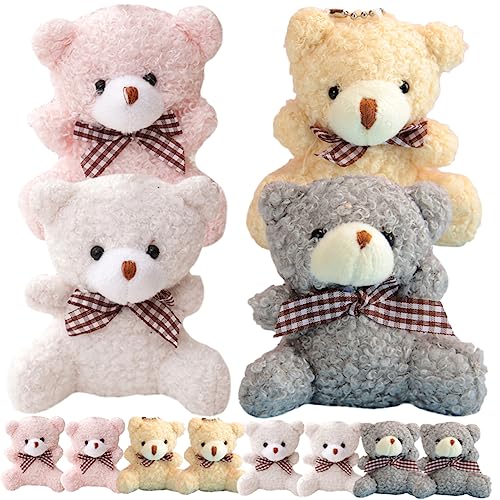 Gogogmee 12 Stück Teiliges Plüsch Bären Schlüsselanhänger Kawaii Tier Anhänger für Schlüssel Taschen und Deko Langlebig und Geschenkidee für Erwachsene von Gogogmee