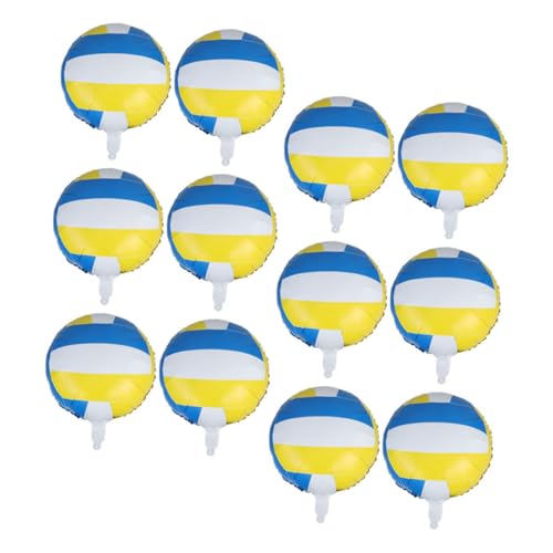 Gogogmee 12 Stück Teiliges Volleyball Folienballon Reichfestes Aluminiumfolie Material Realistische Volleyball Optik Sportliche Partydekoration und Kinderpartys von Gogogmee