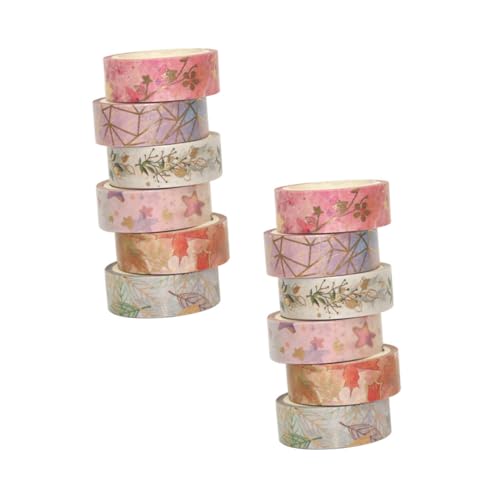 Gogogmee 12 Stück Teiliges Washi Masking Tape Japanisches Muster Dekoratives Klebeband Leicht Tragbar Abreißbar für DIY Basteln Geschenkverpackung Büro und Scrapbooking von Gogogmee