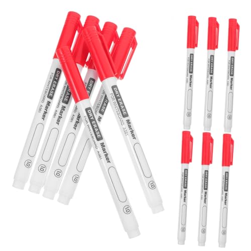 Gogogmee 12 Stück Whiteboard Marker Stifte Feine Spitze Abwischbar Schnelltrocknend Leicht Komfortabel für Schule Büro und Zuhause Rote Schreibmarker für Glatte Linien von Gogogmee