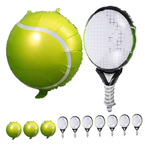 Gogogmee 12-teiliges Luftballon-set Mit Tennisbällen Und Schlägern, Grüne Tennis-party-luftballons, Dekorationen Aus Aluminiumfolie, Sport-themen-luftballons Zum Geburtstag Gogogmee 12-teiliges Luftballon-set Mit Tennisbällen Und Schlägern, Grüne Tennis-party-luftballons, Dekorationen Aus Aluminiumfolie, Sport-themen-luftballons Zum Geburtstag von Gogogmee