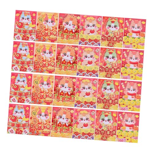 Gogogmee 120 Stück Chinesische Neujahrsumschläge Pferdejahr Cartoons Rote Glücksumschläge Hong Bao aus Papier für Frühlingsfest Hochzeit Lunar Jahr Dekoration von Gogogmee