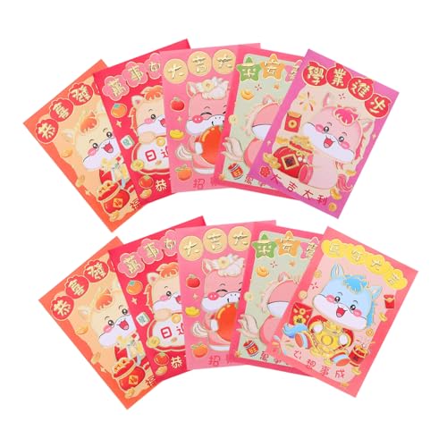Gogogmee 120 Stück Jahr Des Pferdes Rote Umschläge Cartoon Kleines Pferd Design Traditionelle Lunar Year Packet Für Frühlingsfest Glückwunschumschläge von Gogogmee