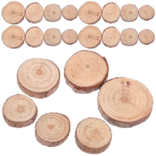 Gogogmee 120 Stück Teiliges Runde Holzscheiben Natürliche Baumscheiben mit Glatter Oberfläche zum Basteln DIY Hochzeit Weihnachtsdeko Holzscheiben für Handwerk von Gogogmee