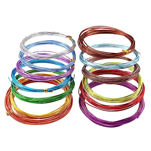 Gogogmee 12Rollen Biegsamer Schmuckaluminiumdraht DIY Basteldraht Bunten Farben pro für Schmuckherstellung und Kreative Projekte von Gogogmee