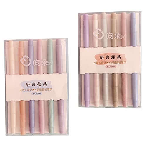 Gogogmee 12Stücke Aesthetic Textmarker Professionelle Marker Sanften Farben für Schüler Highlighten und Markieren für Schule Büro und Alltag von Gogogmee