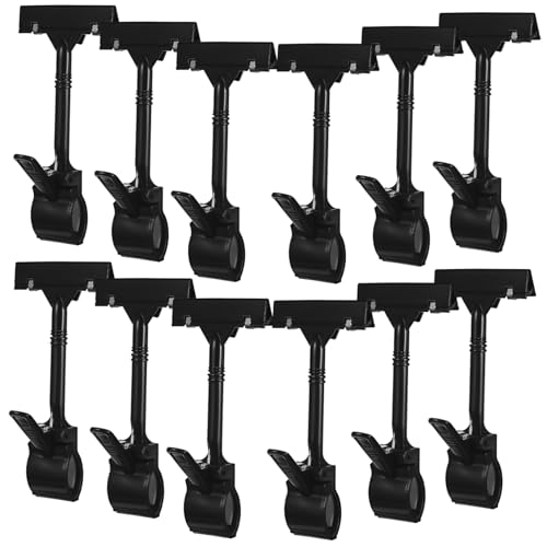 Gogogmee 12Stücke Drehbare Preisschild Clips Schilder Display Clip für Geschäfte Langlebige und Elegante Etikettenhalter Optimal für Merchandise und Werbe Displays von Gogogmee