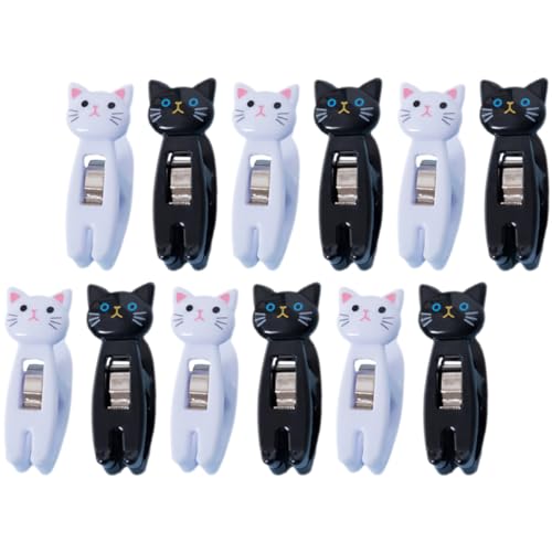 Gogogmee 12Stücke Katzen Memo Clips Multifunktionale Kunststoff Clips Süßem Katzen Design für Büro und Zuhause Schwarze Weiße Clips Gogogmee 12Stücke Katzen Memo Clips Multifunktionale Kunststoff Clips Süßem Katzen Design für Büro und Zuhause Schwarze Weiße Clips von Gogogmee