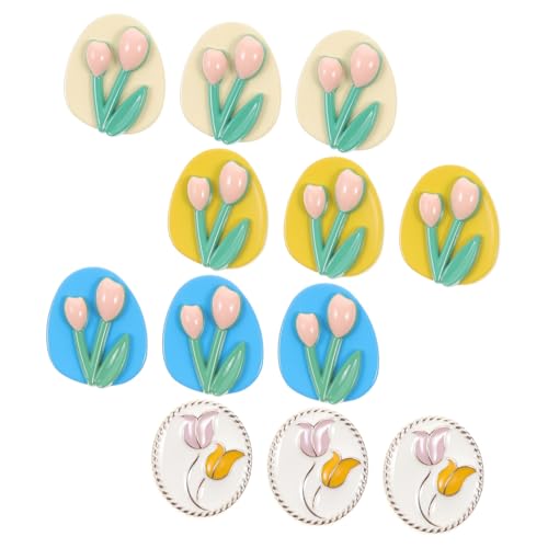 Gogogmee 12Stücke Teiliges Farbige Tulpenknöpfe Metall für DIY Projekte Form Leicht für Kleidung Schuhe und Bastelarbeiten von Gogogmee