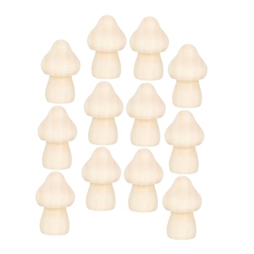 Gogogmee 15 Stück Teiliges Diy Holzpilz Figuren zum Bemalen Blanko Handgefertigte Holz Deko für Tisch Party und Kreative Bastelaccessoires für Pilz Dekorationen von Gogogmee