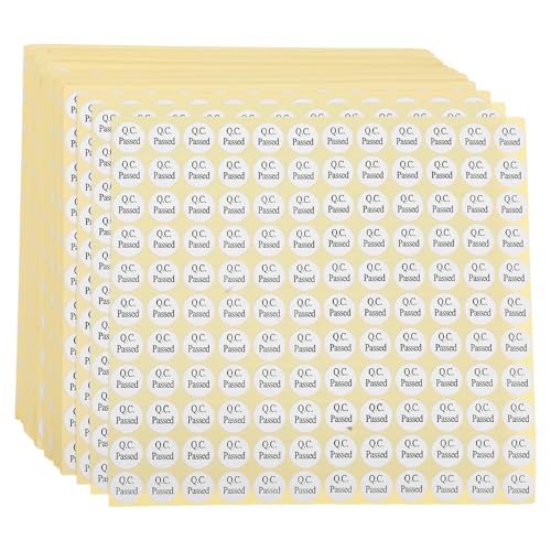Gogogmee 150 Blatt QC-Passed-Aufkleber: QC-Passed-Etikettenaufkleber für Verpackung und Lagerverwaltung – runde Etiketten für einfaches Anbringen von Gogogmee
