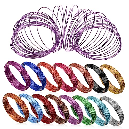 Gogogmee 15Rollen Flexibler Aluminiumdraht Farben Anodierter Metalldraht für DIY Schmuckherstellung und Kunsthandwerk von Gogogmee