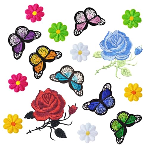 Gogogmee 16 Stck Teiliges Bügelflicken Bunte Rosen Applikationen Blumen Aufnäher zum Aufbügeln für Kleidung Jeans Taschen Hüte DIY Bastelprojekte Langlebige Stoffpatches Gogogmee 16 Stck Teiliges Bügelflicken Bunte Rosen Applikationen Blumen Aufnäher zum Aufbügeln für Kleidung Jeans Taschen Hüte DIY Bastelprojekte Langlebige Stoffpatches von Gogogmee