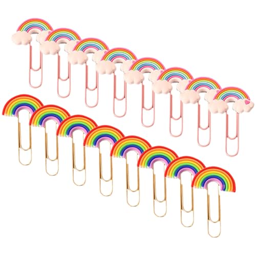 Gogogmee 16 Stück Teiliges Bunte Stabile Büroklammern aus Flexiblem PVC für Büro Schule Kleine Farbige Lesezeichen clips zum Markieren von Papier Notizen und Dokumenten Vielseitig von Gogogmee