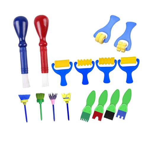 Gogogmee 16 Stück Teiliges Schwamm Pinsel Set Farbenfrohe wasserdichte Schwammpinsel für Kreative Kunst Kindgerechte Sichere Materialien für Malunterricht und DIY Gogogmee 16 Stück Teiliges Schwamm Pinsel Set Farbenfrohe wasserdichte Schwammpinsel für Kreative Kunst Kindgerechte Sichere Materialien für Malunterricht und DIY von Gogogmee