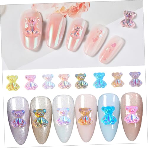 Gogogmee 160 Stück Teiliges Nail Art mit Polarlicht bärchen in Farben Kreative Nageldekorationen für DIY Maniküre Nagelsticker und Nail Art Patches Geeignet für Professionelle und Private von Gogogmee