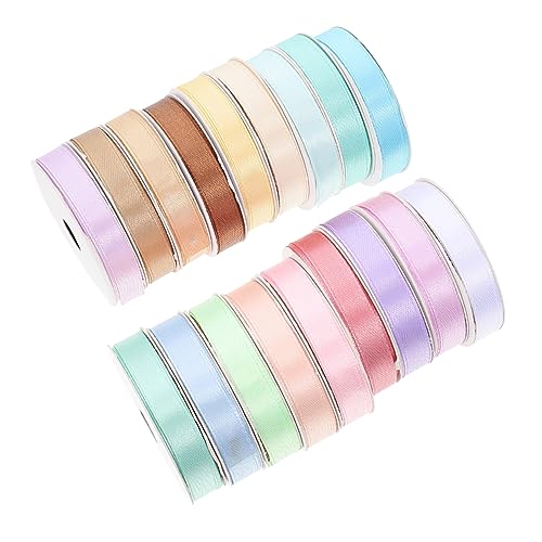 Gogogmee 18 Rollen Geschenkverpackungsbänder Lange Satinbänder Farben für DIY Handarbeiten Hochzeits und Partydekoration Langlebig und Vielseitig Einsetzbar Zufällige Farbe Zufällige Farbe von Gogogmee