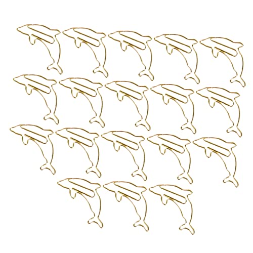 Gogogmee 18 Stück Kreative Metall Büroklammern Cartoon Form Goldene Delfin Design Büroklammern für Dokumente Notizen und Diy Projekte für Büro und Zuhause von Gogogmee