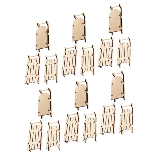 Gogogmee 18 Stück Teiliges Mini Unbemalt DIY-fähige Weihnachtsbaum-hänger Vielseitige Mini-Schlitten für Festliche Deko Hochzeit Tischdekoration Individuelle Gestaltungsmöglichkeiten von Gogogmee