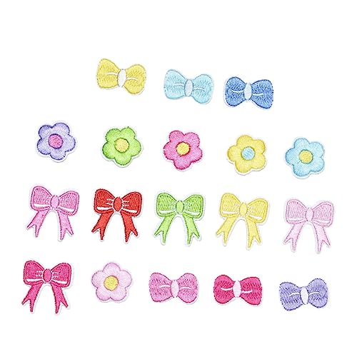Gogogmee 18 Stück Teiliges Selbstklebender Cartoon Bügeleisen Patches Blumen Schleifen Applikationen für Kleidung DIY Kreative Bastelprojekte Langlebig und Vielseitig Einsetzbar von Gogogmee