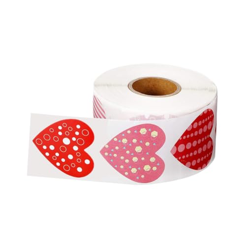 Gogogmee 1Rolle Herzförmige Selbstklebende Etiketten für Valentinstag Hochzeiten und Kreative Bastelprojekte für Postkarten Belohnungsblätter und Sammelalben von Gogogmee