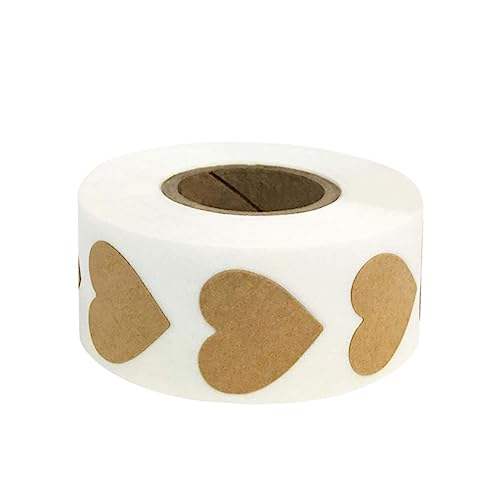 Gogogmee 1Rolle Herzform Aufkleber Selbstklebende DIY für Valentinstag Natürliche Kraftpapier Sticker für Geschenkpäckchen und Bastelprojekte Gogogmee 1Rolle Herzform Aufkleber Selbstklebende DIY für Valentinstag Natürliche Kraftpapier Sticker für Geschenkpäckchen und Bastelprojekte von Gogogmee