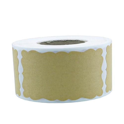 Gogogmee 1Rolle Kraftpapier Aufkleber Selbstklebende Blanko Etiketten für Backen Einmachgläser für DIY Beschriftungen Aufbewahrung von Gogogmee