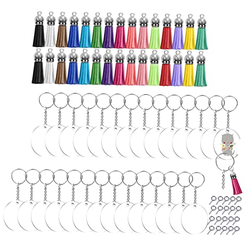 Gogogmee 1Satz Acryl Schlüsselanhänger Set mit Quasten DIY Schlüsselring Dekoration Anhänger für Projekte und Personalisierte Schlüsselketten Gogogmee 1Satz Acryl Schlüsselanhänger Set mit Quasten DIY Schlüsselring Dekoration Anhänger für Projekte und Personalisierte Schlüsselketten von Gogogmee
