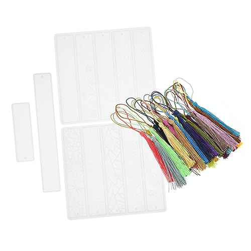 Gogogmee 1Satz Epoxidharz Lesezeichen Silikonform Teiliges DIY Gießformen Kit mit Quasten für Lesezeichen Gestaltung für Epoxidharz UV Harz und Mehr von Gogogmee